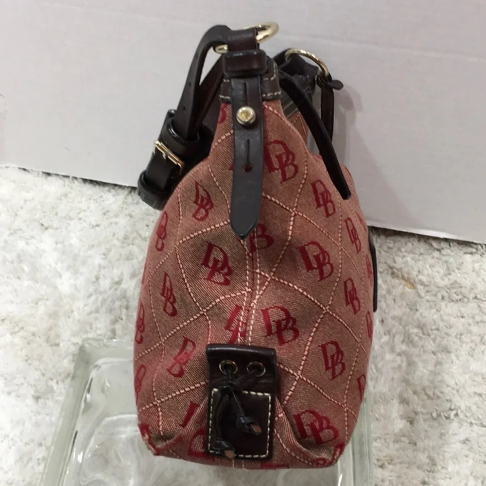 D&B red signature canvas satchel